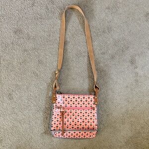 FOSSIL Pink Crossbody Shoulder Bag with Patterned Print